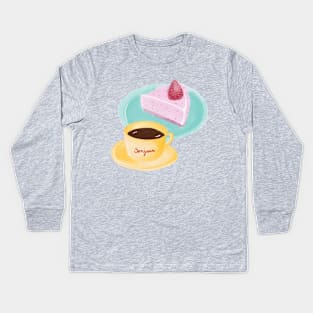 French cafe patisserie Kids Long Sleeve T-Shirt